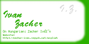 ivan zacher business card